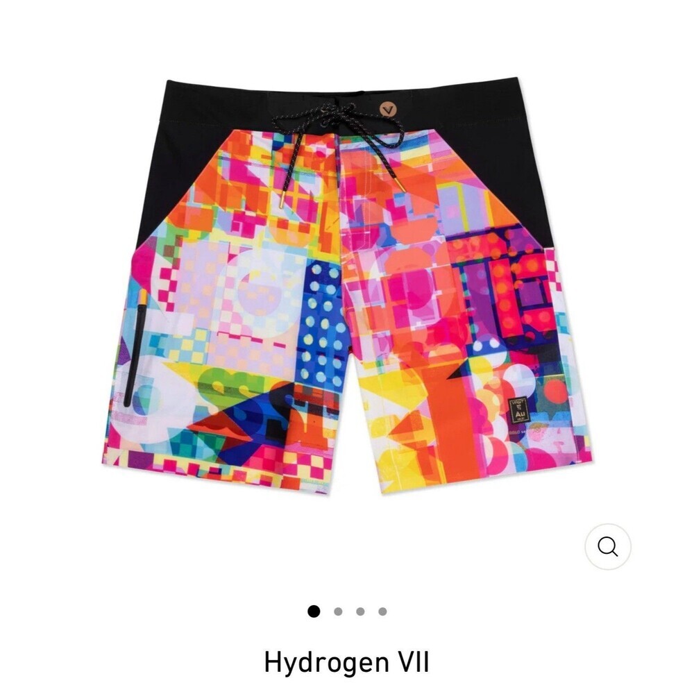NWT Vast Boardshorts Sz 36 Geometric Drawstring